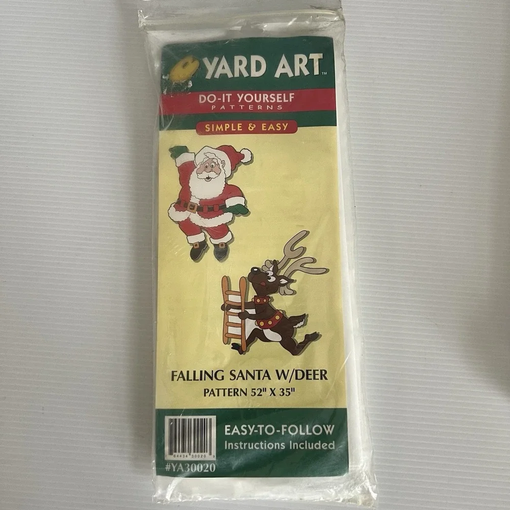 Yard Art Do It Yourself Wood Patterns Santa Reindeer Noel Lot of 3 Sealed